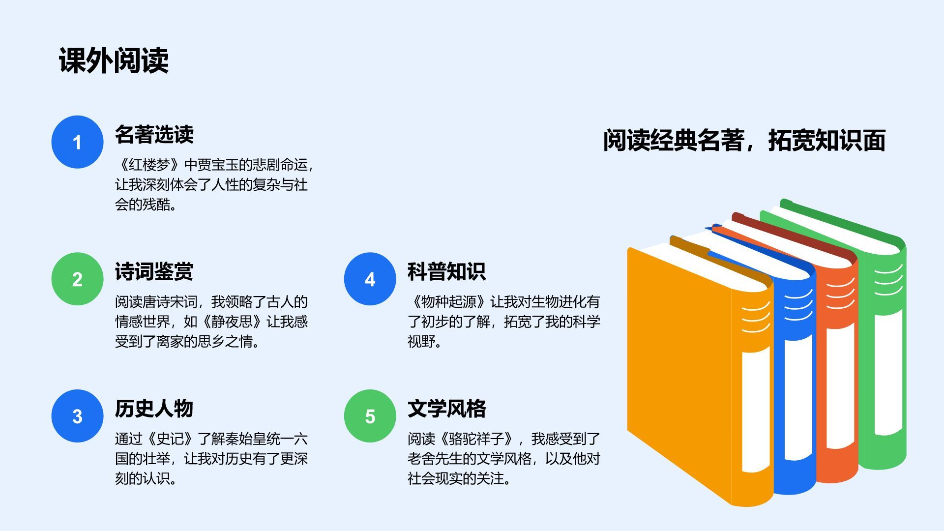 蓝色卡通风暑假生活成长记录PPT模板