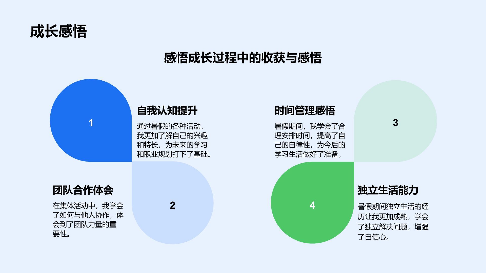 蓝色卡通风暑假生活成长记录PPT模板