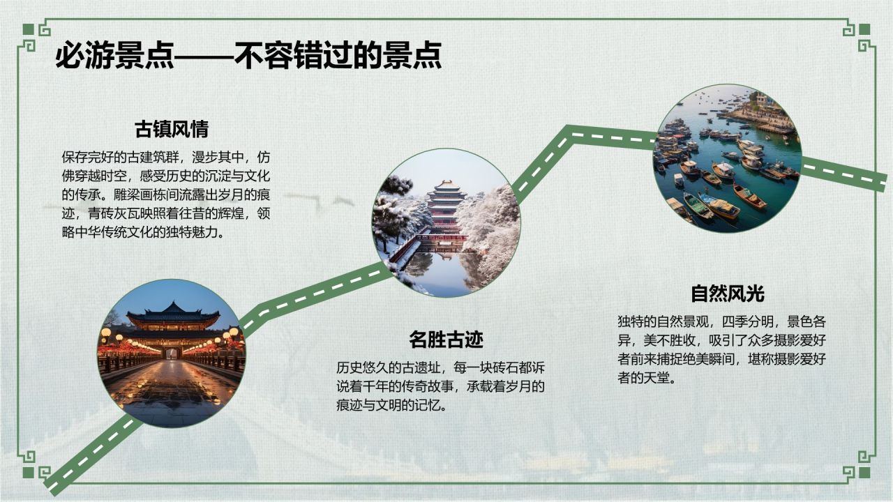 灰色摄影风我的家乡旅游景点推荐指南PPT模板