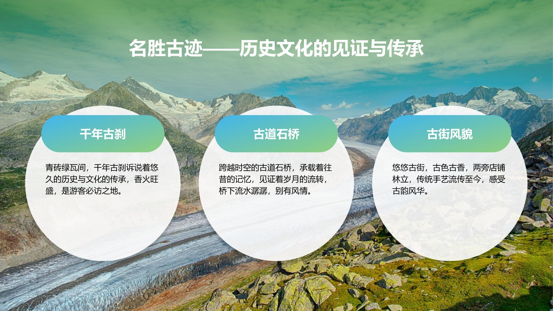 绿色摄影风家乡旅游城市宣传PPT模板