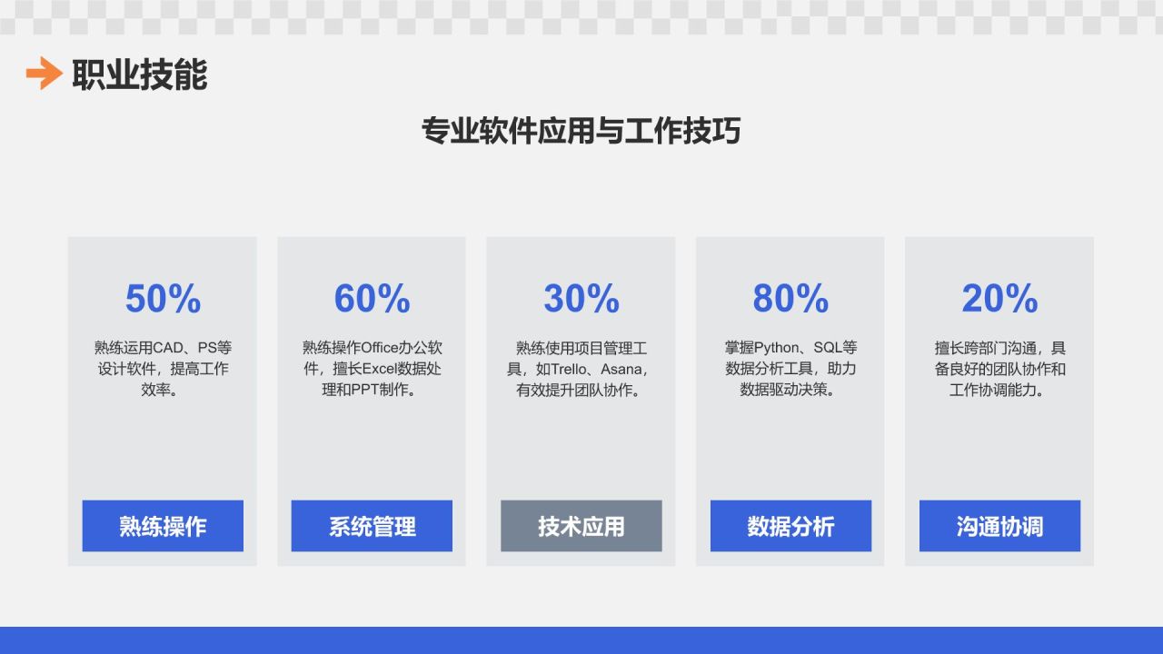 蓝色3D风面试自我介绍PPT模板