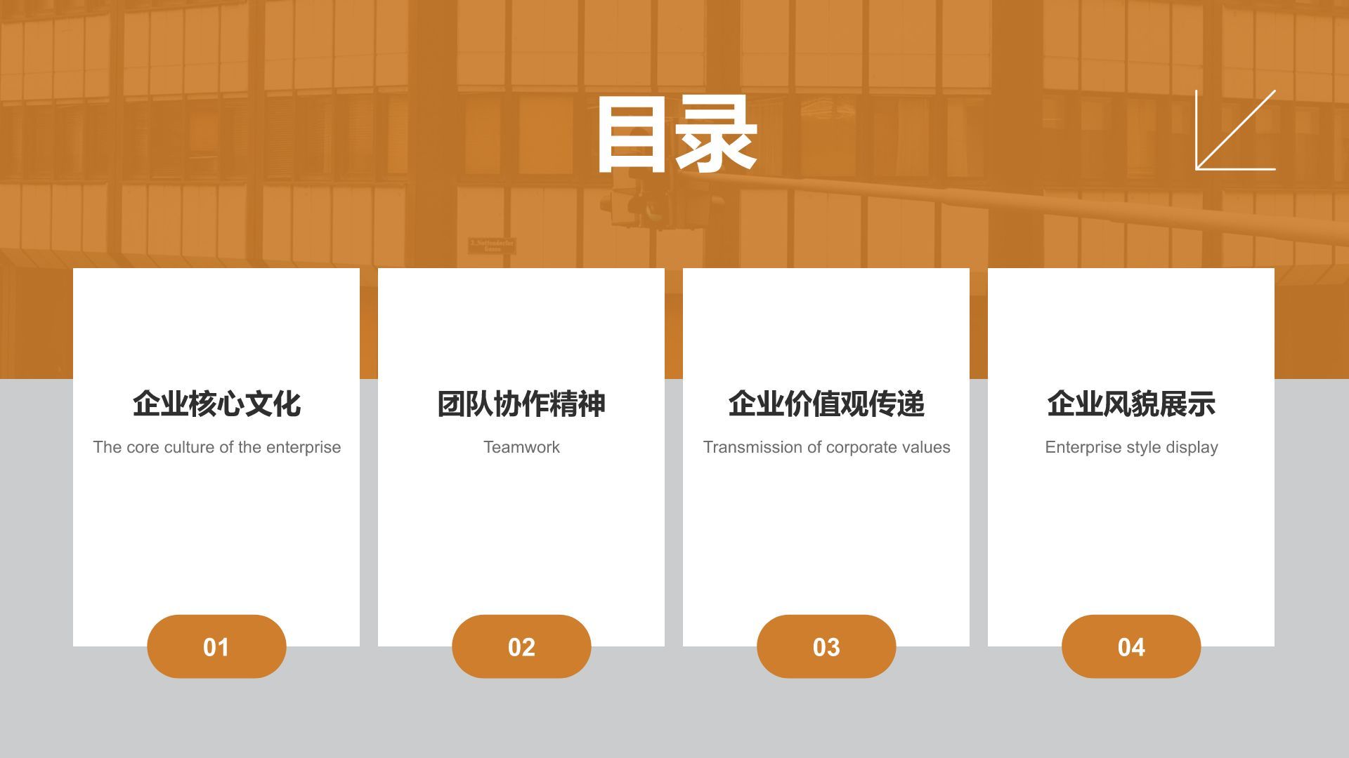 橙色商务风企业文化与团队介绍汇报PPT模板