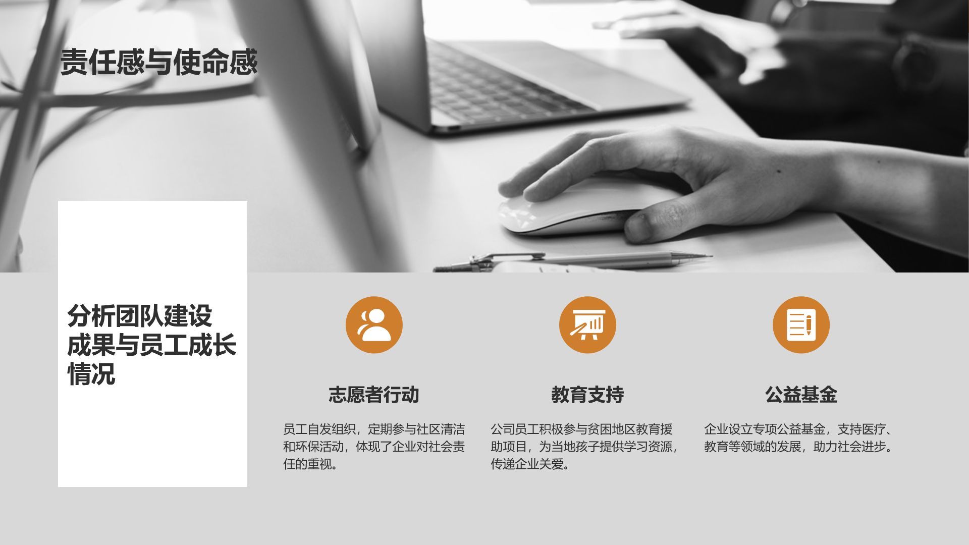 橙色商务风企业文化与团队介绍汇报PPT模板