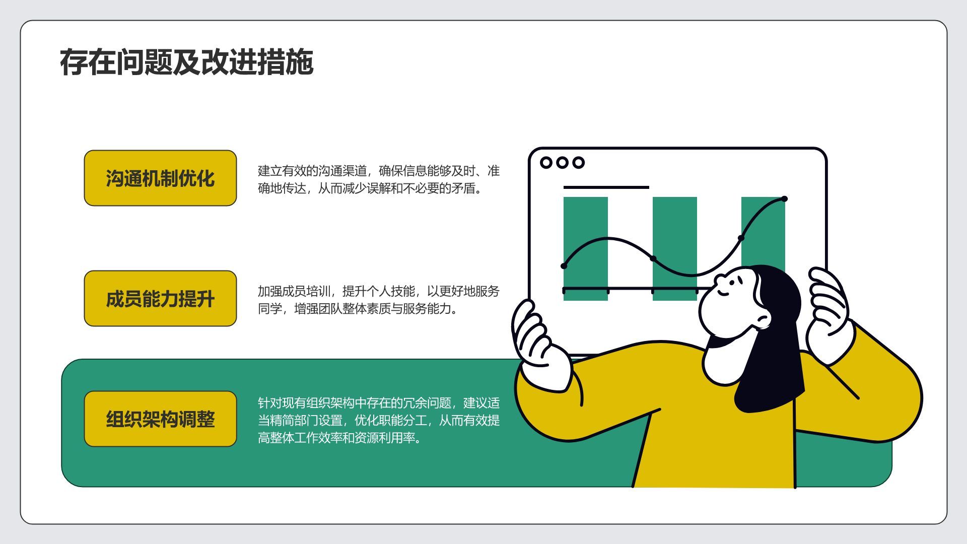 绿色插画风学生会换届竞选汇报PPT模板