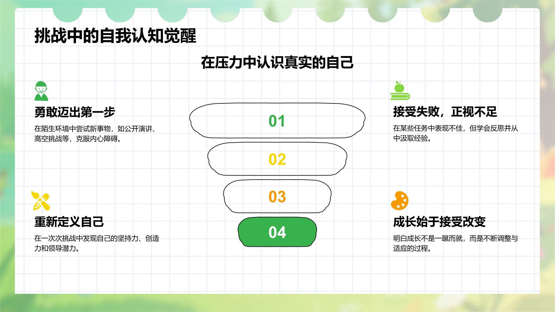 绿色插画风暑假夏令营心得体会PPT模板