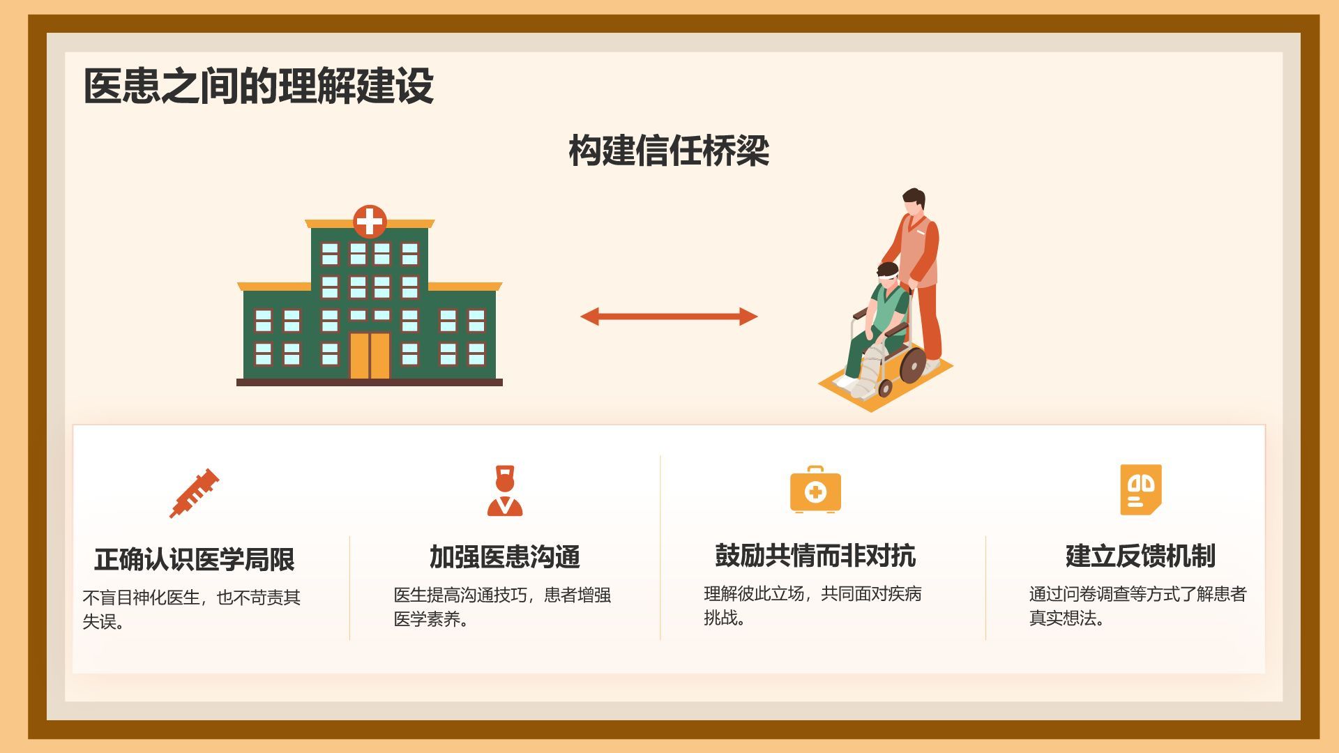 红色插画风中国医师节科普介绍PPT模板