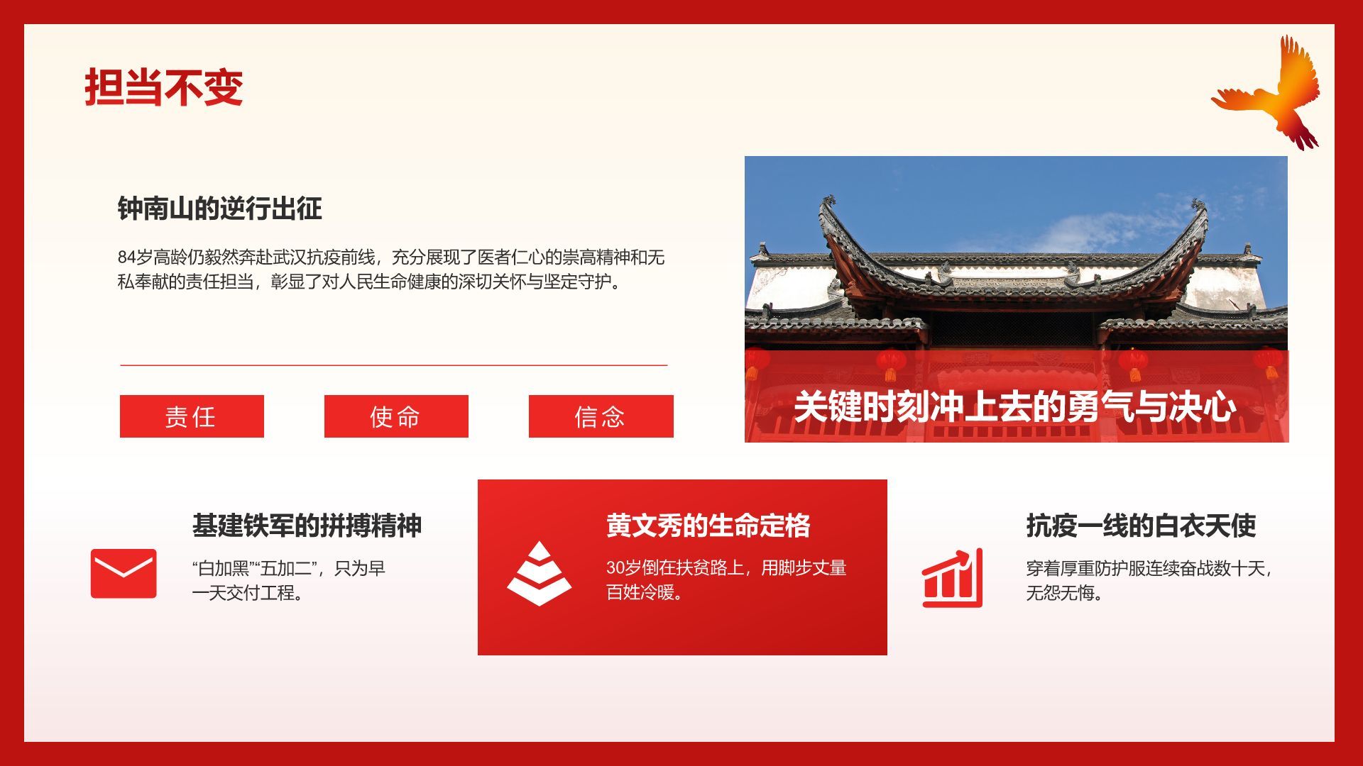红色党政风致敬最可爱的人PPT模板
