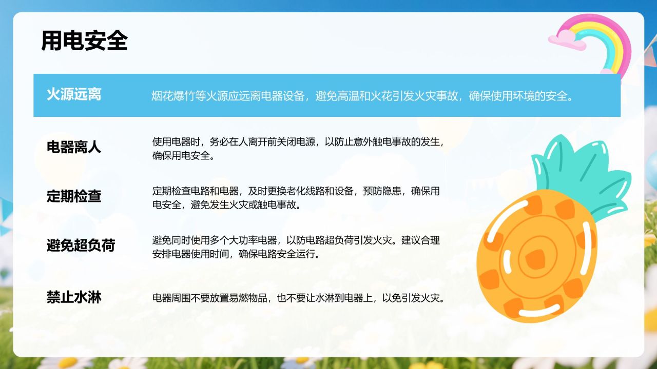 蓝色插画风暑假安全主题班会PPT模板