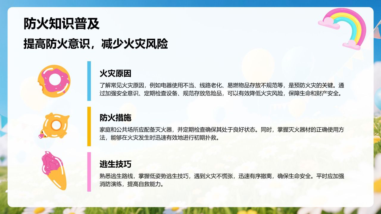 蓝色插画风暑假安全主题班会PPT模板