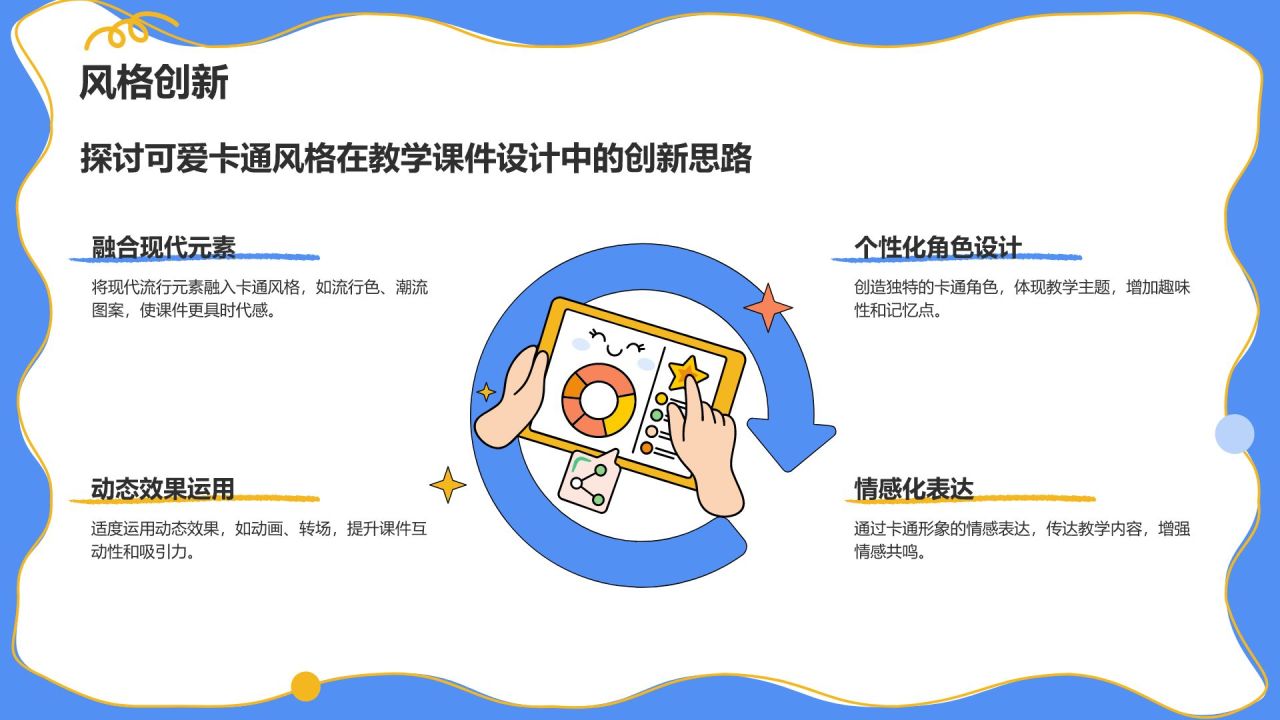 蓝色卡通风教学课件模板PPT模板