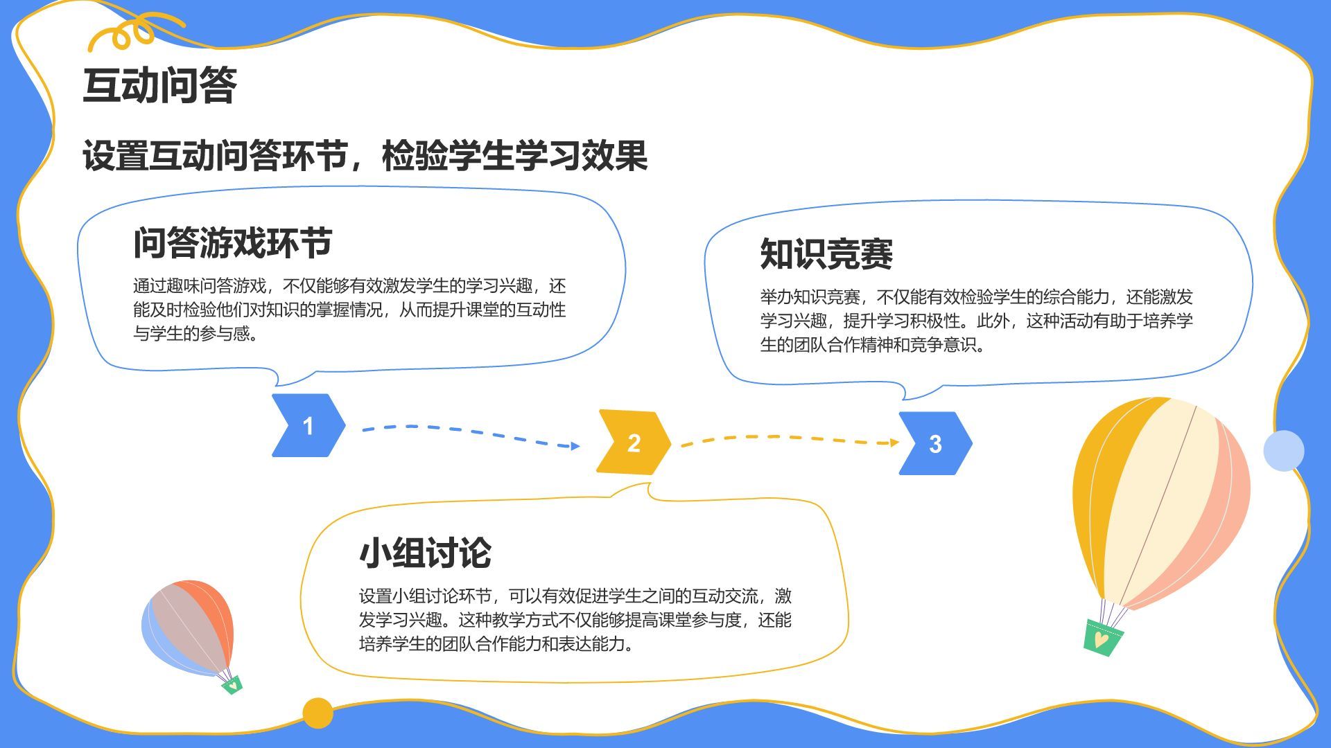 蓝色卡通风教学课件模板PPT模板