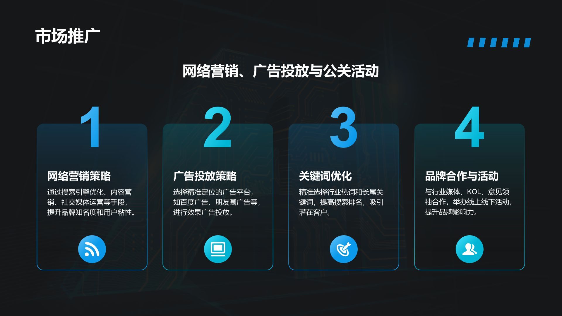 蓝色科技风商业计划书创业路演PPT模板