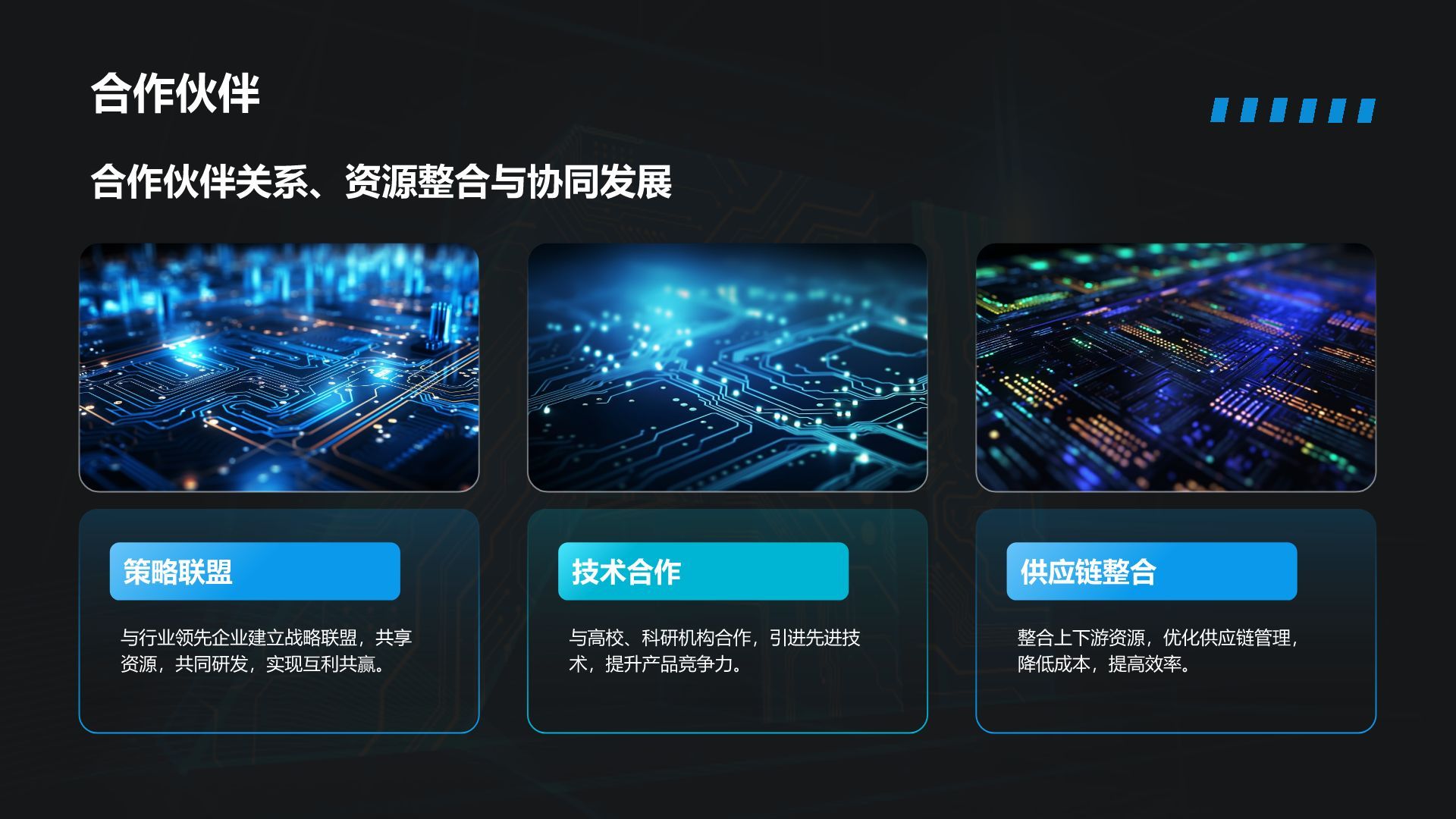 蓝色科技风商业计划书创业路演PPT模板