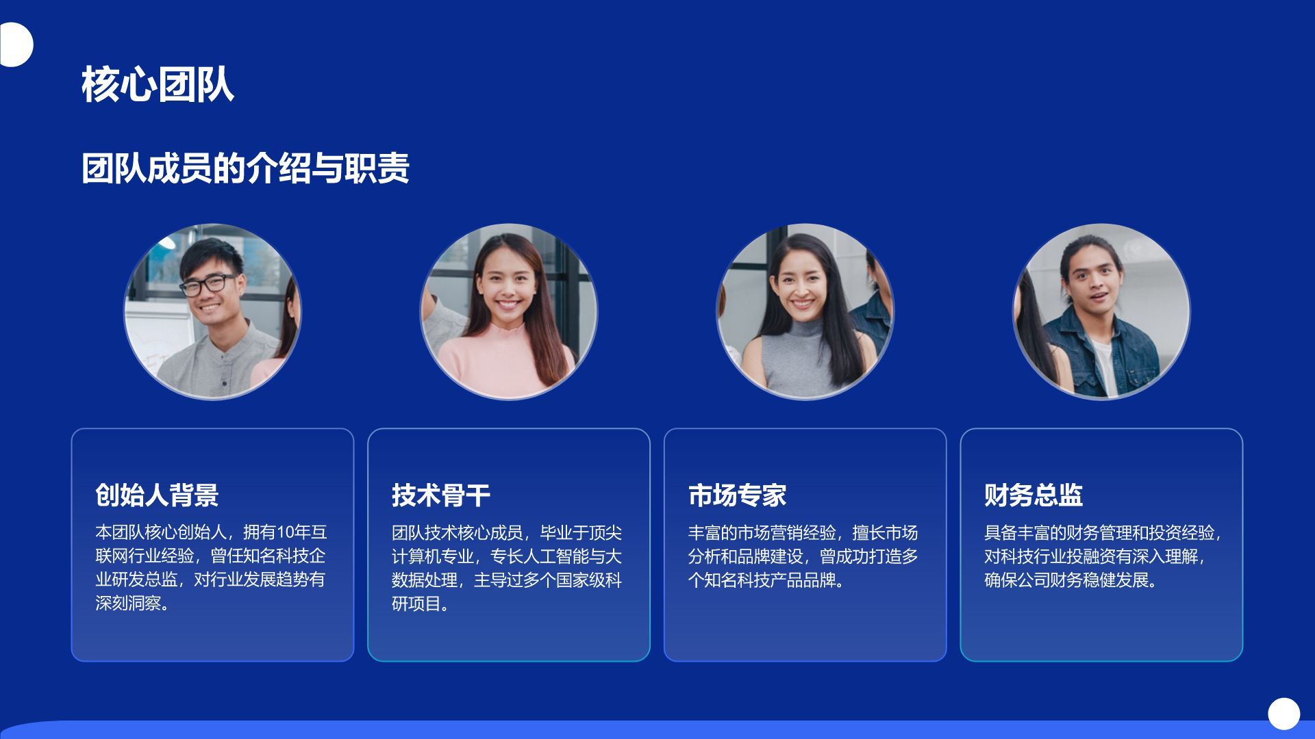 蓝色科技风商业计划书创业路演PPT模板