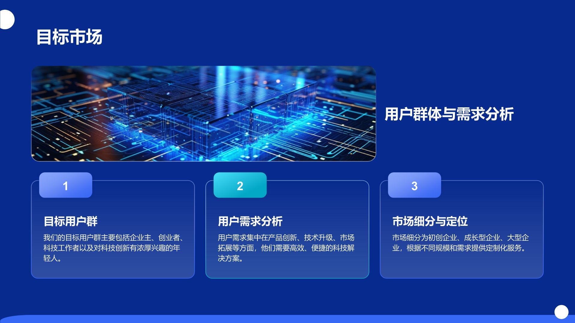 蓝色科技风商业计划书创业路演PPT模板