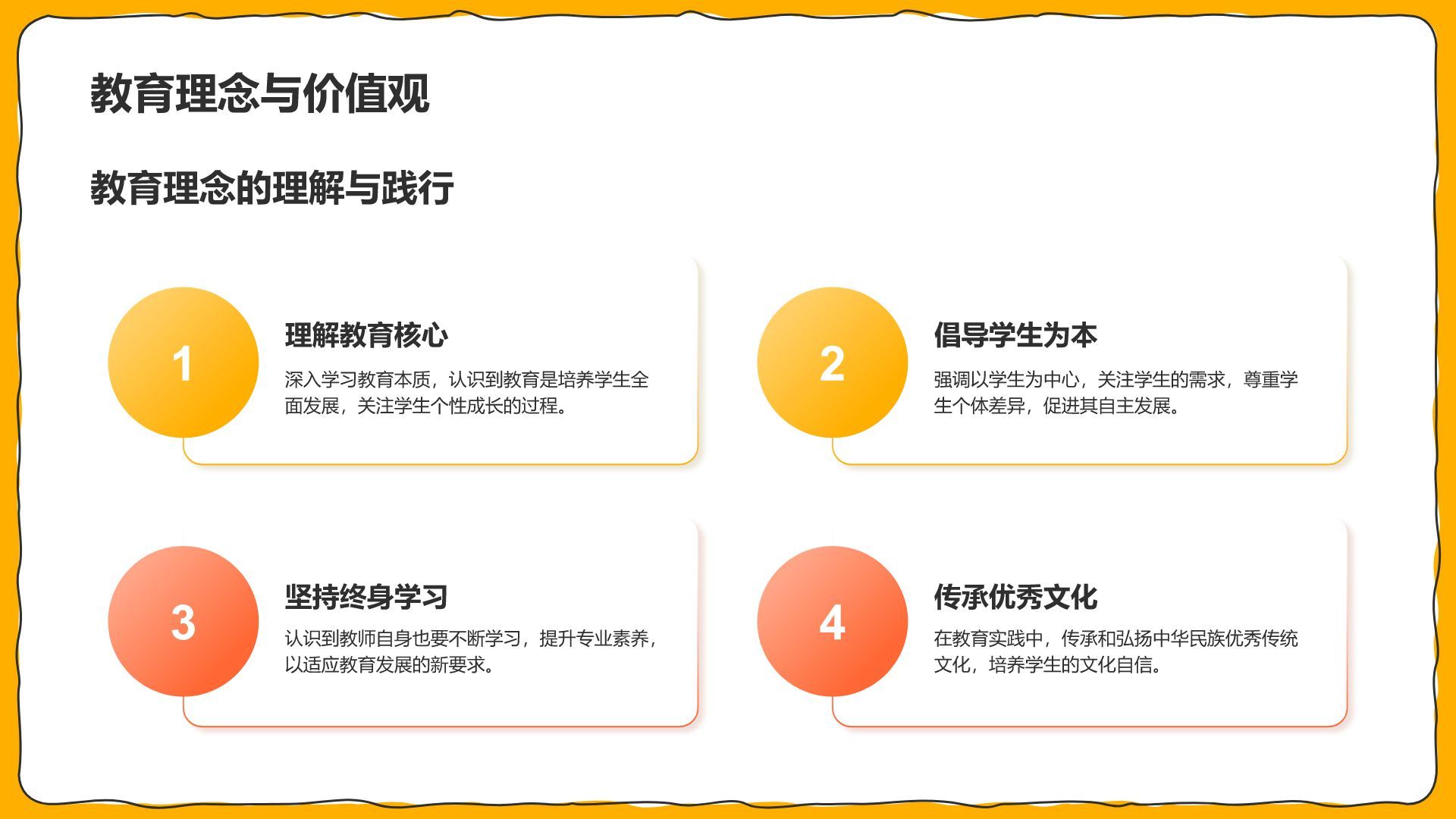 橙色插画风试用期转正述职报告PPT模板