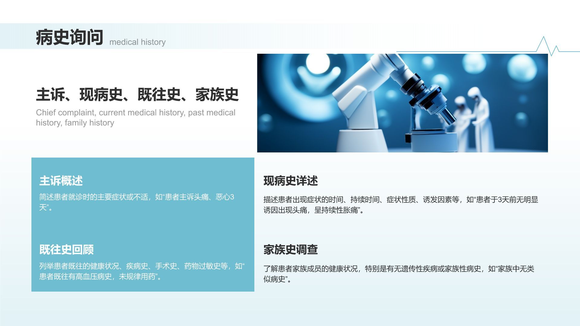 蓝色商务风临床实习病例汇报模版PPT模板