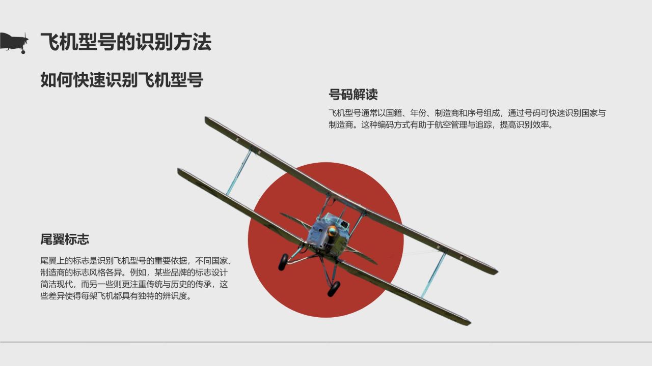 灰色商务风飞机型号科普介绍PPT模板