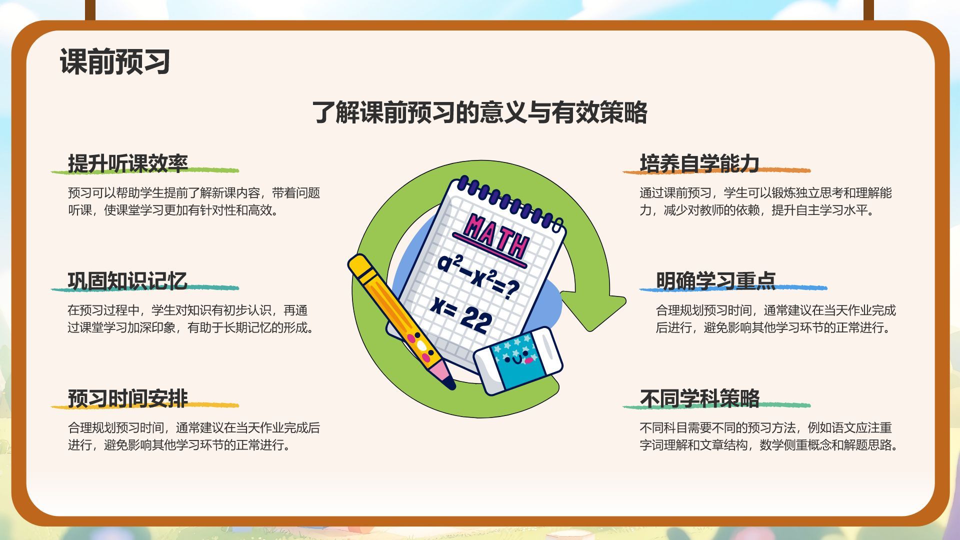 绿色卡通风小学教学课件PPT模板