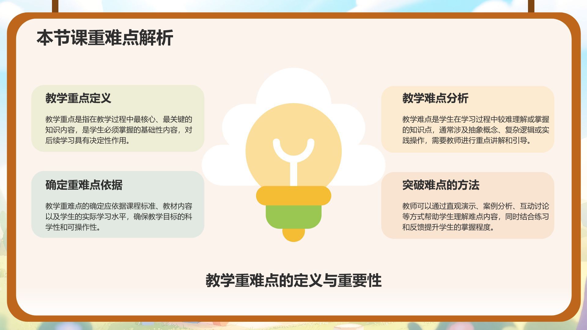 绿色卡通风小学教学课件PPT模板