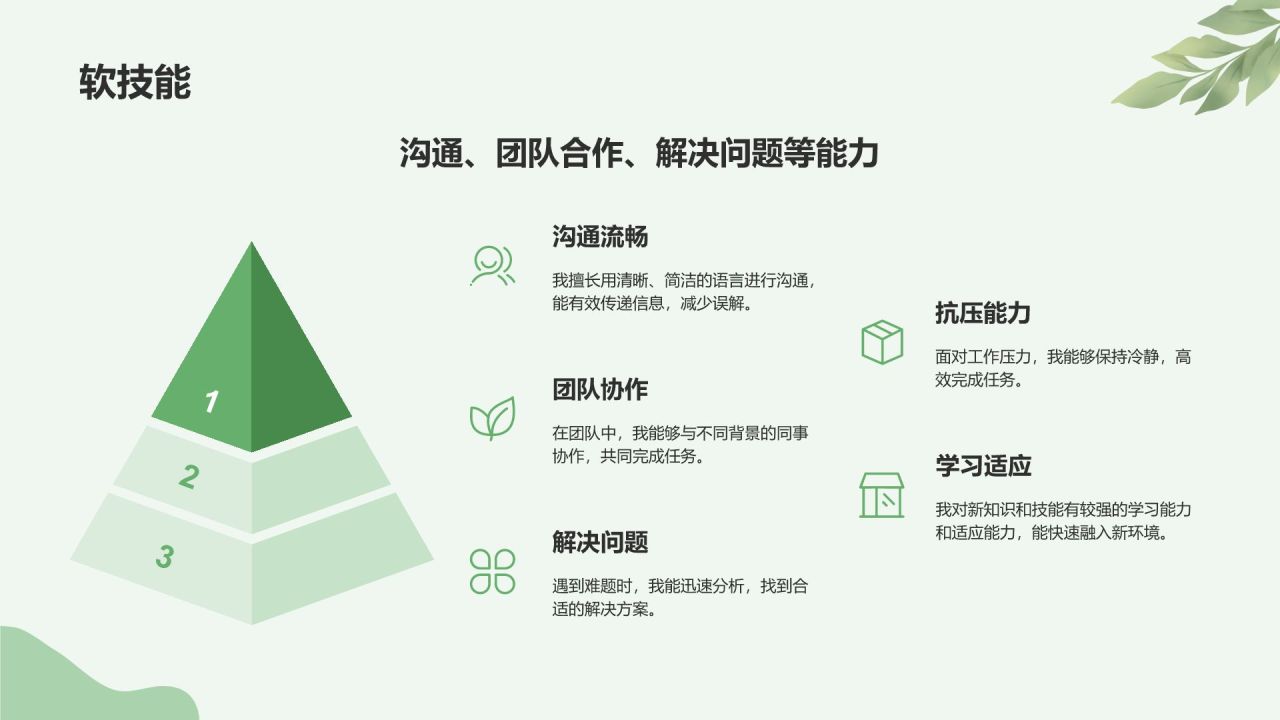 绿色小清新入职自我介绍PPT模板