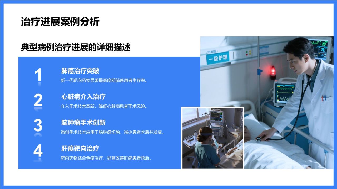 蓝色商务风典型病例汇报与总结PPT模板