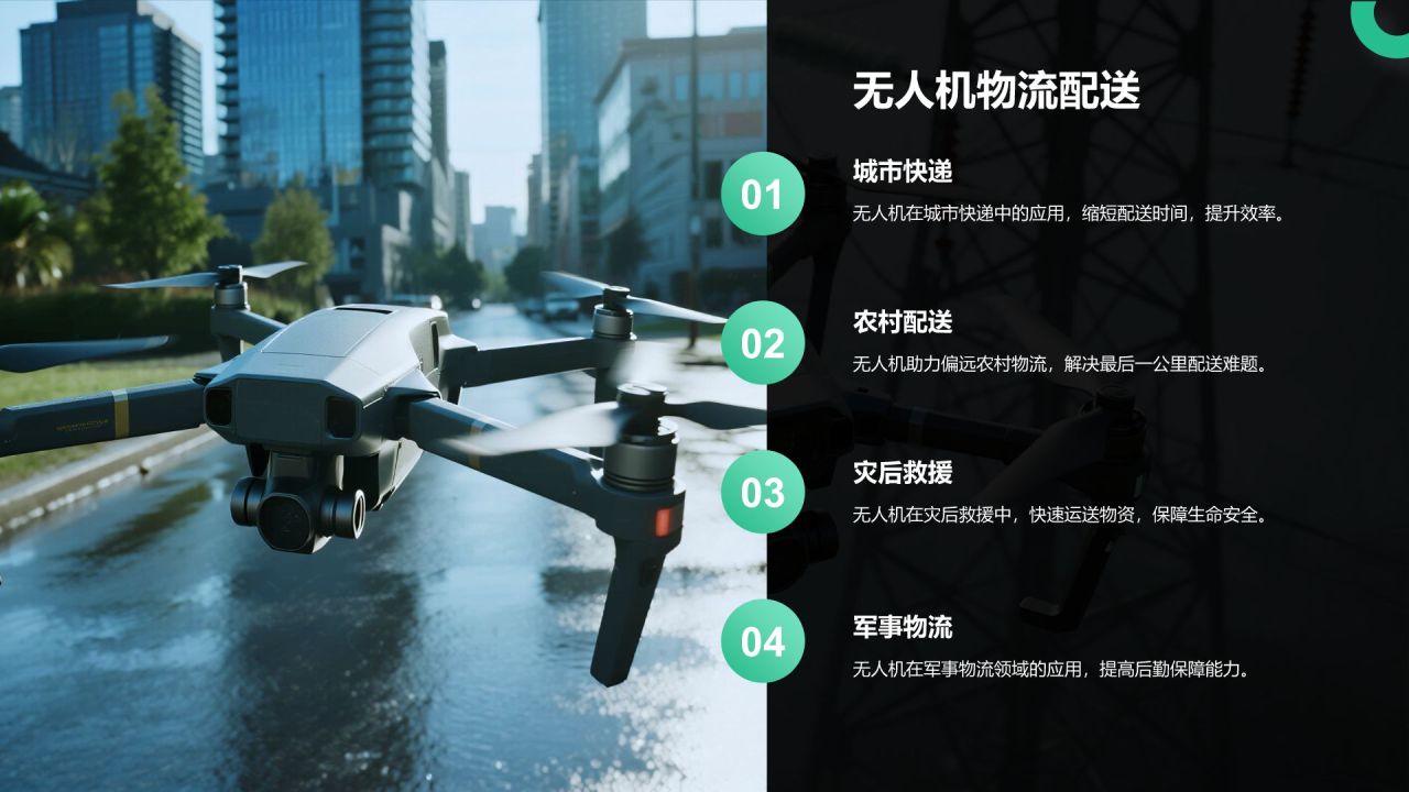 绿色商务风无人机行业报告PPT模板