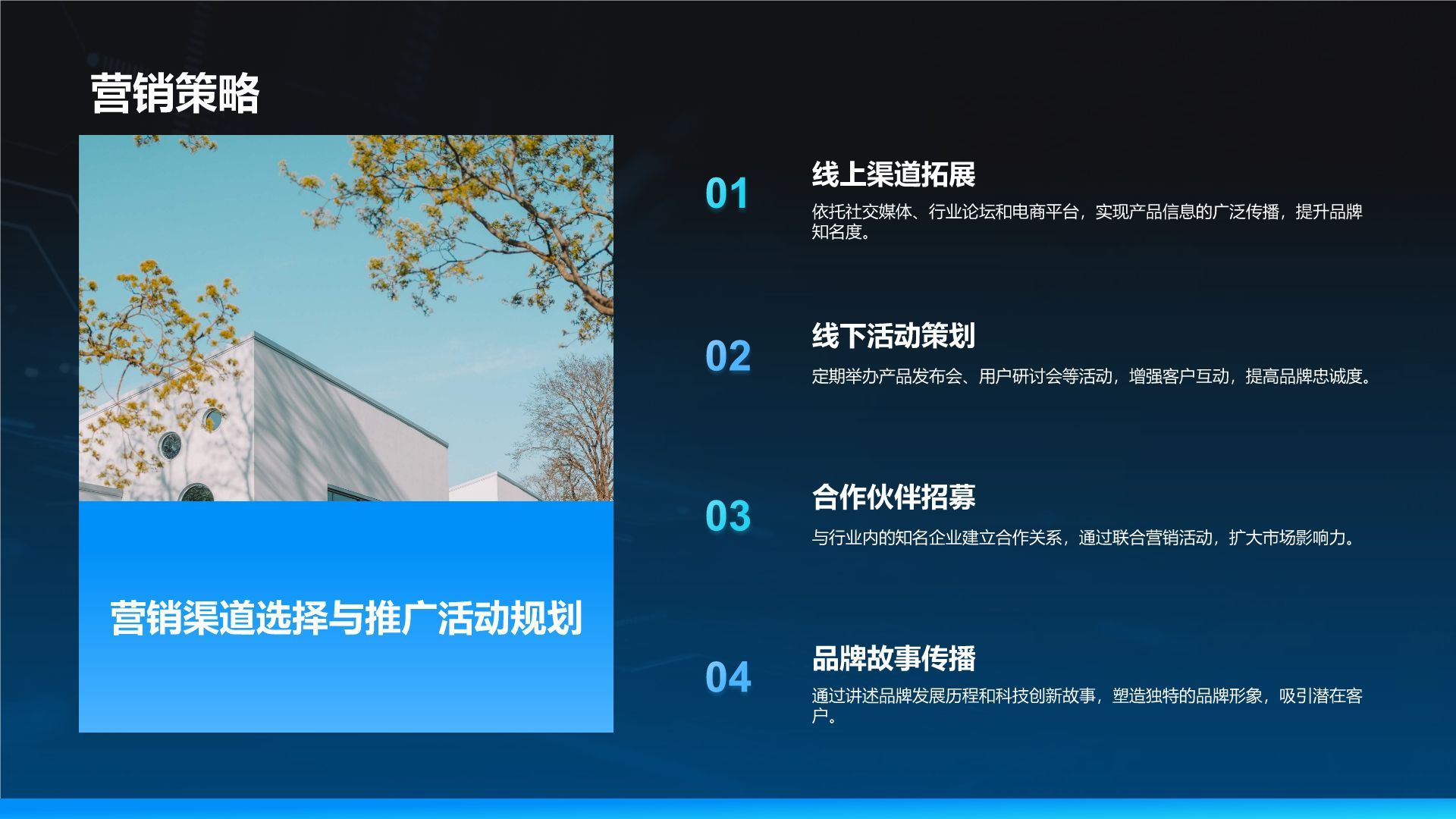 蓝色科技风科技风商业计划书项目介绍PPT模板