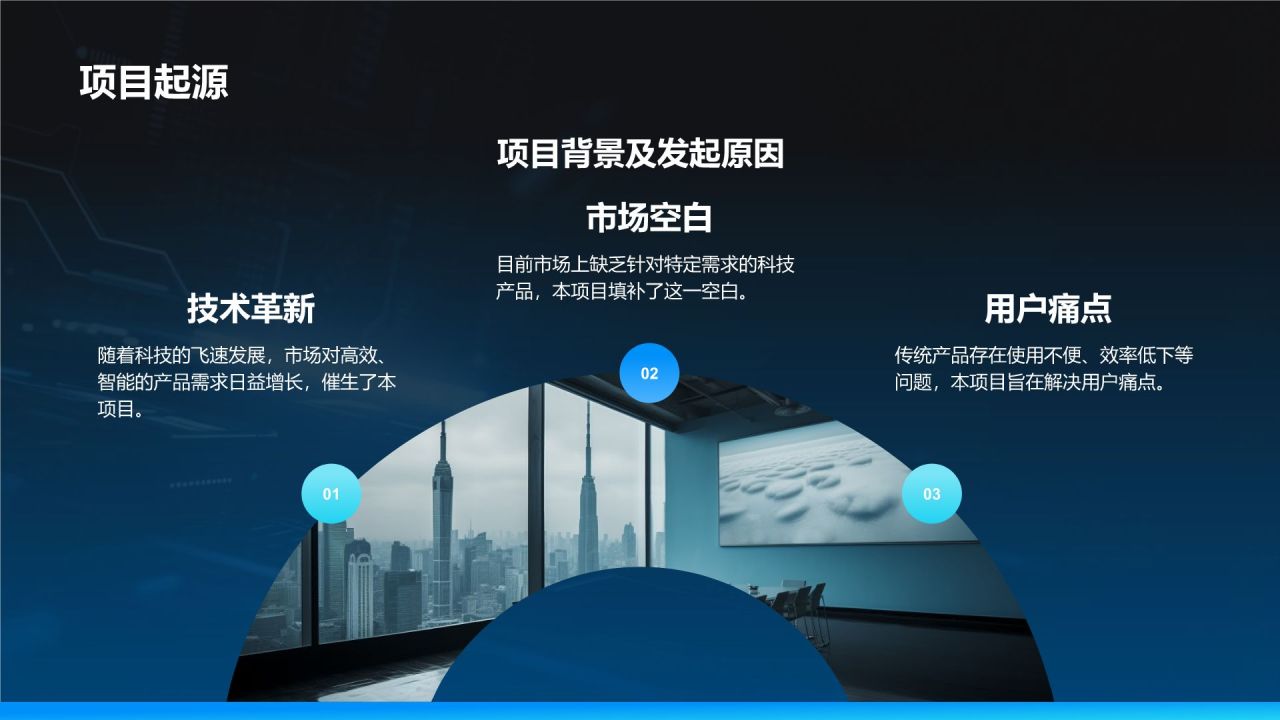 蓝色科技风科技风商业计划书项目介绍PPT模板