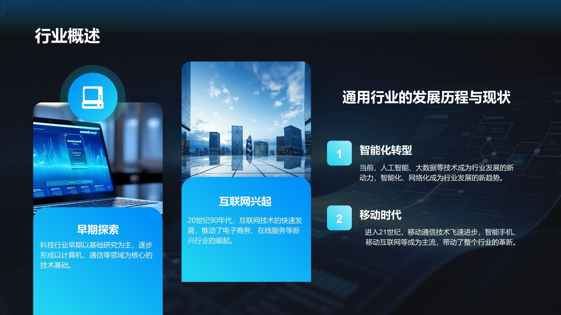 蓝色科技风科技风商业计划书项目介绍PPT模板