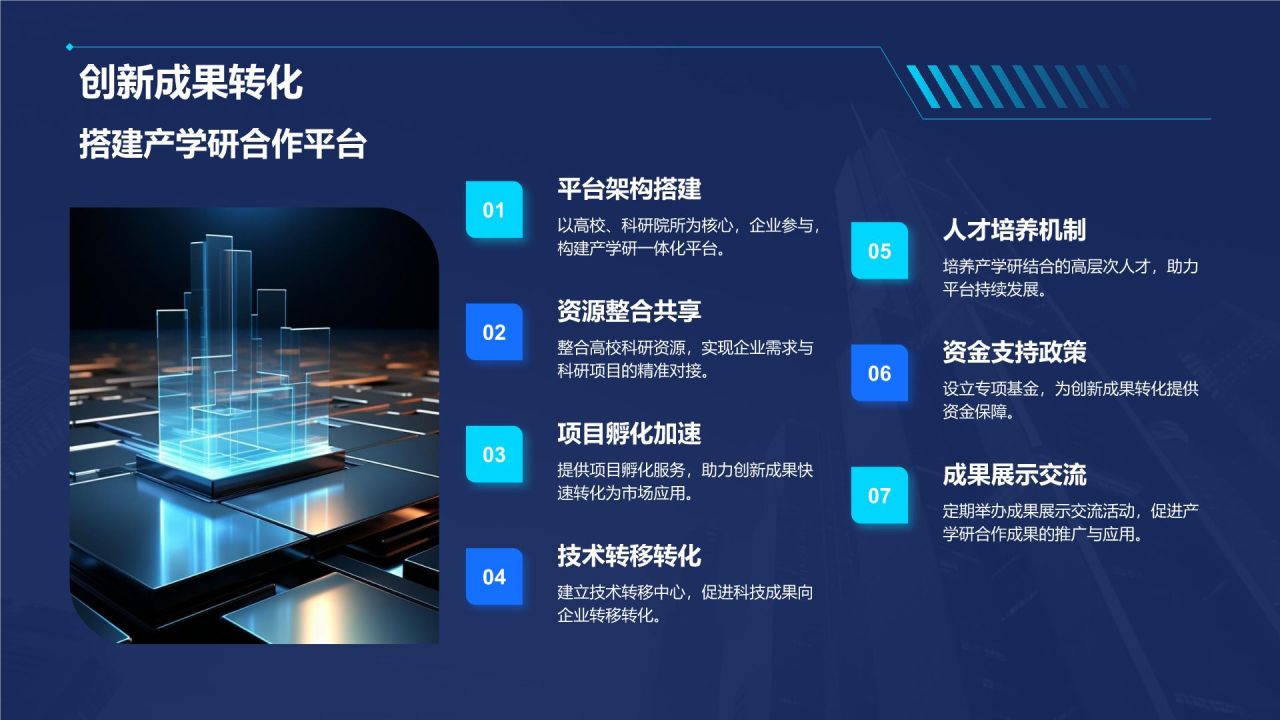 蓝色科技风科技风汇报总结PPT模板