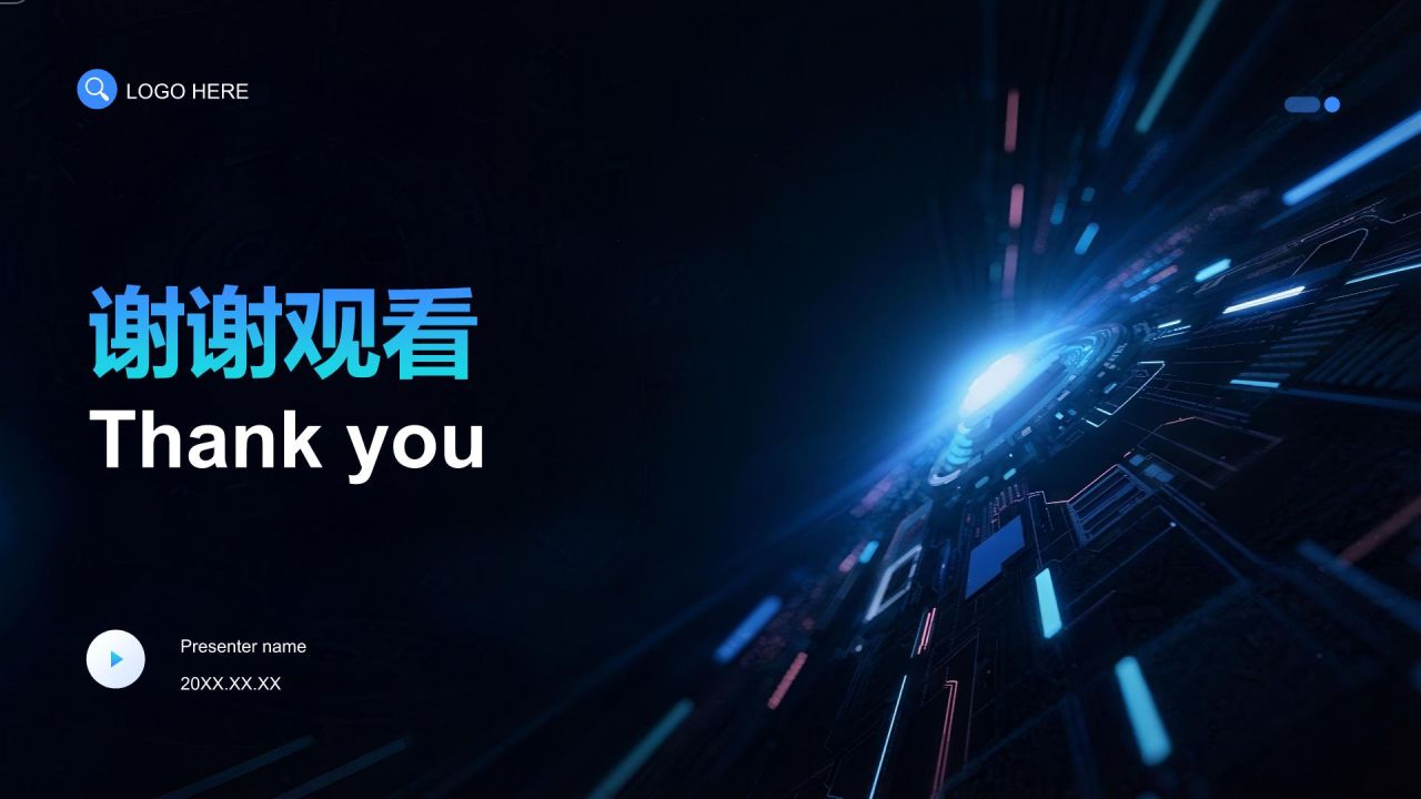 蓝色科技风科技风创新创业项目展示PPT模板