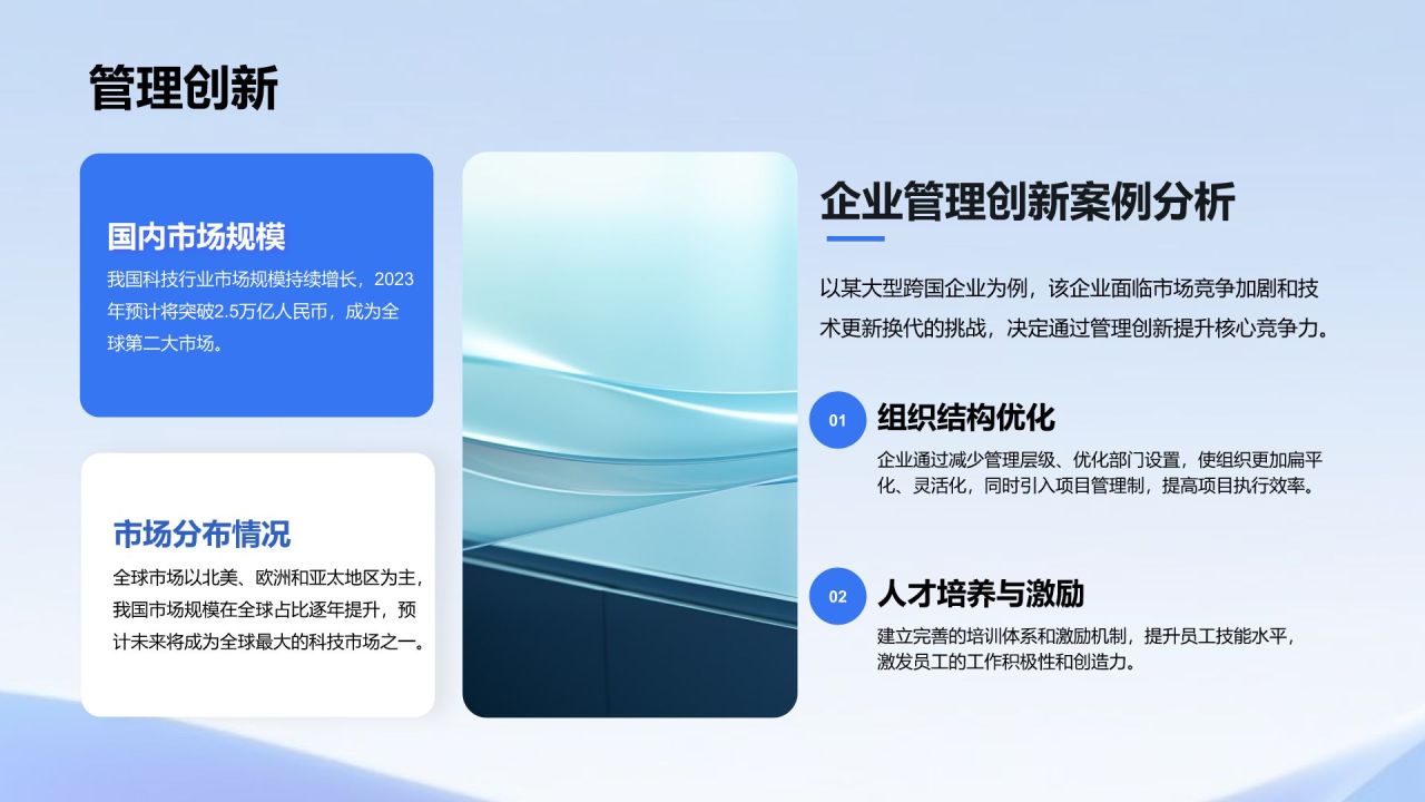 蓝色科技风科技风总结汇报复盘PPT模板