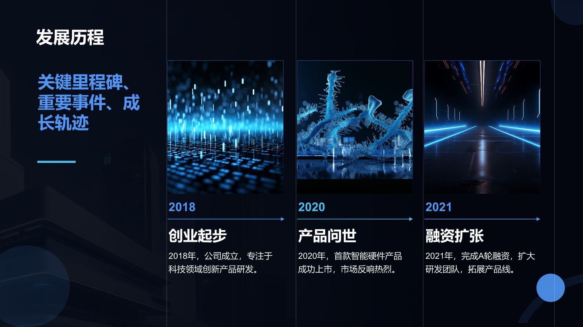 蓝色科技风科技风商业计划书PPT模板
