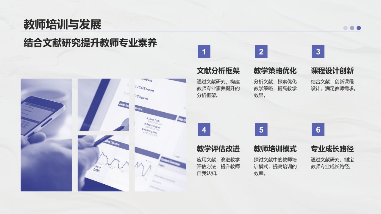 蓝色商务风专业文献研究汇报PPT模板