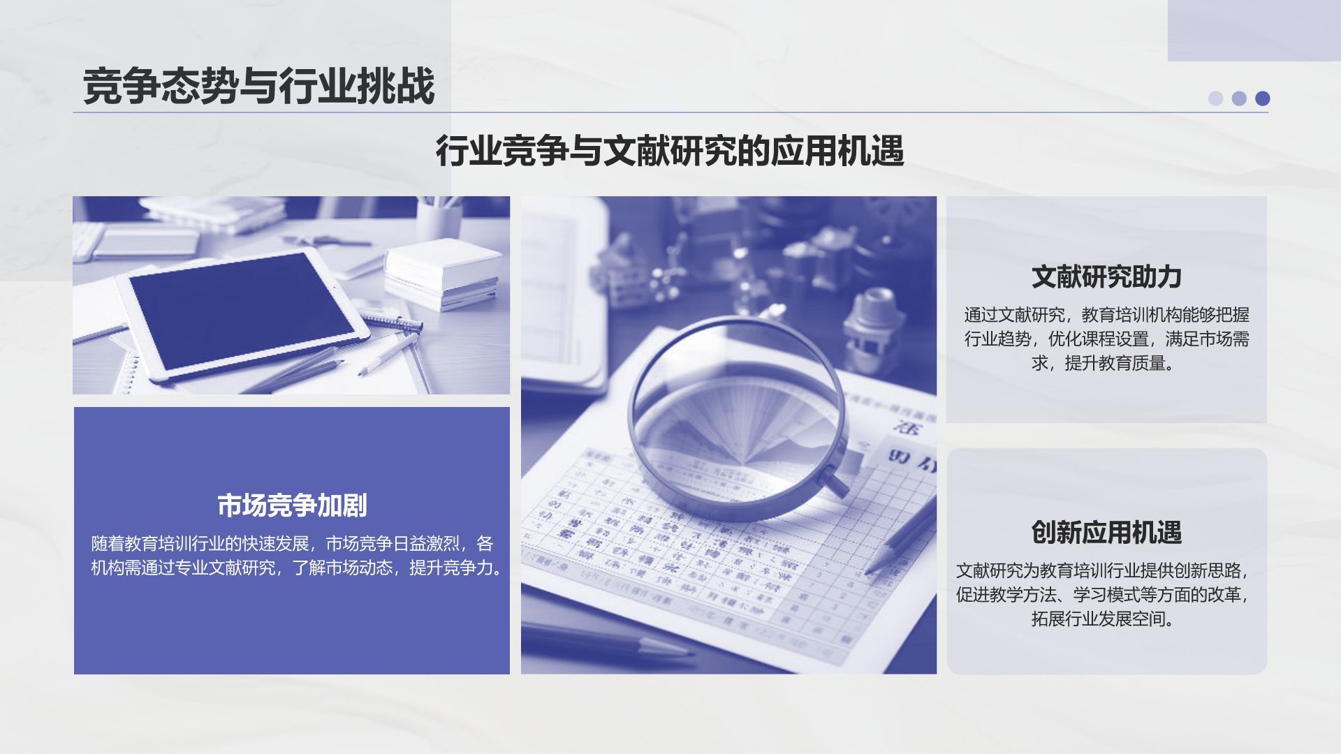 蓝色商务风专业文献研究汇报PPT模板