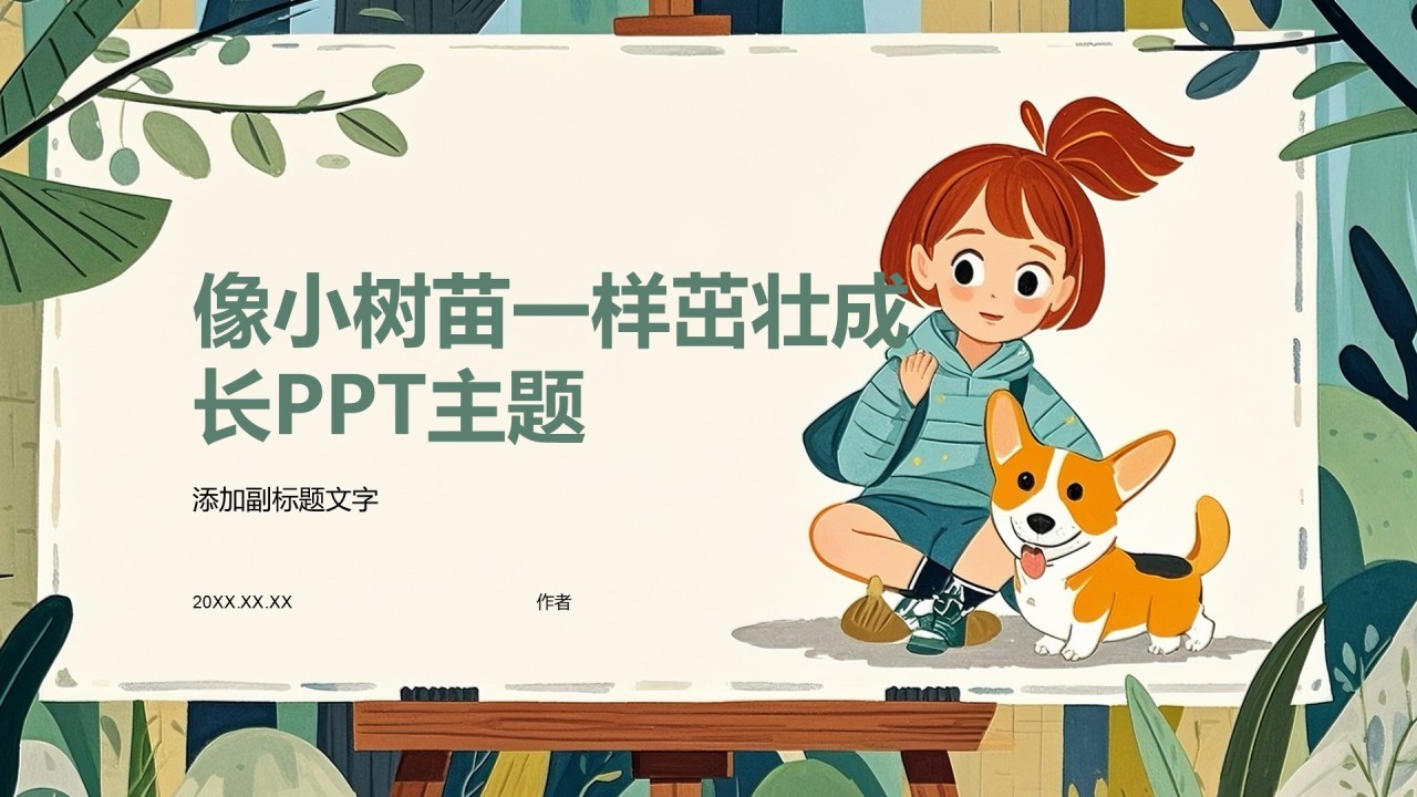 像小树苗一样茁壮成长PPT主题