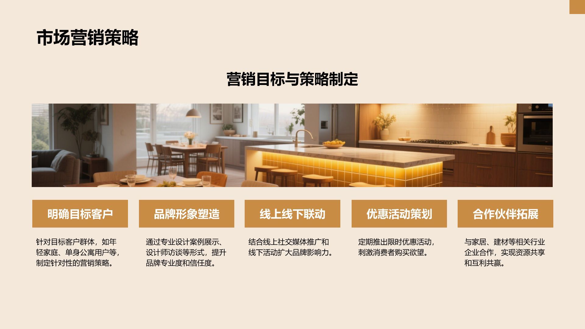 橙色时尚/奢华室内设计项目创意提案PPT模板