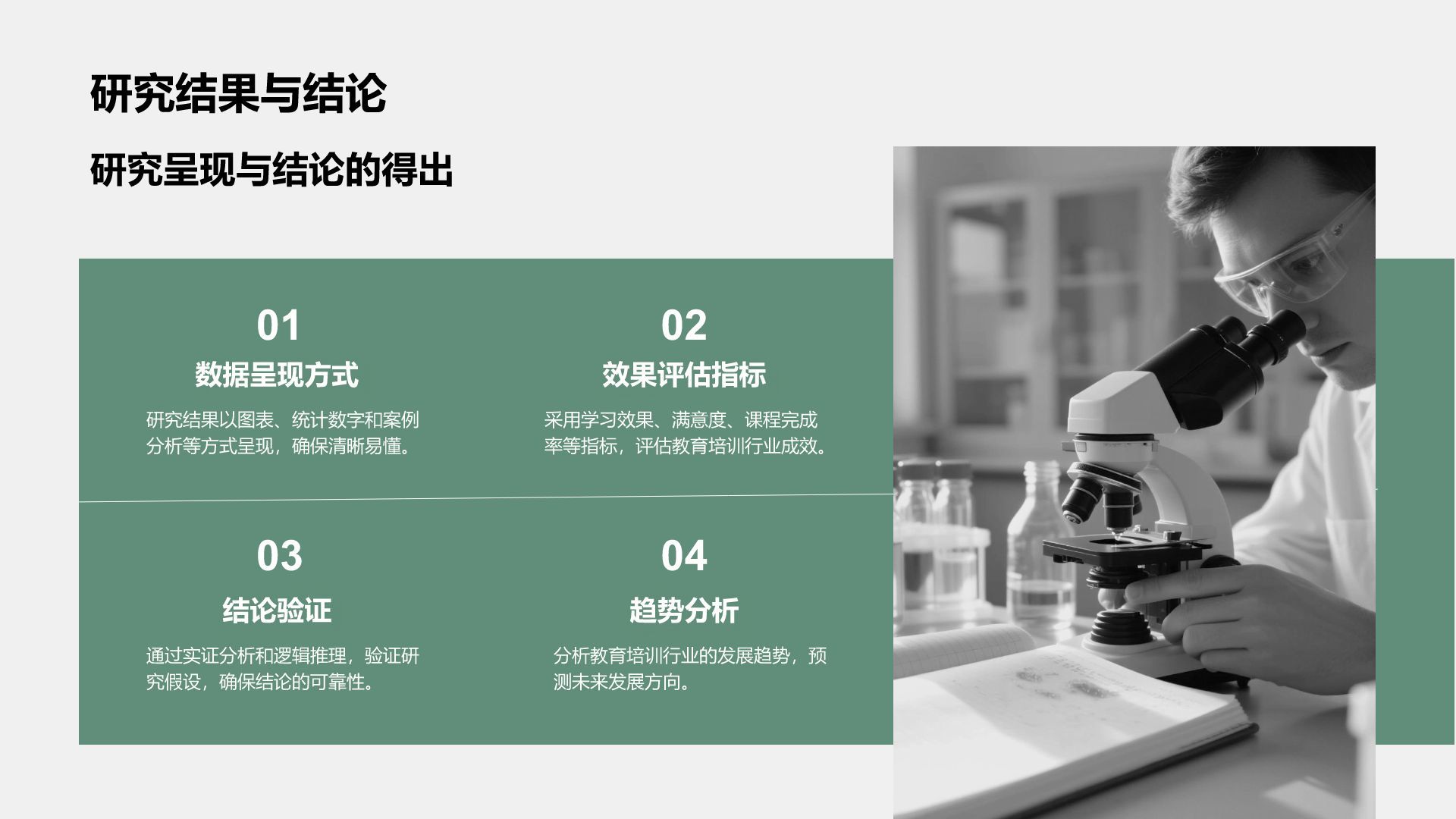 绿色商务风学术研究背景与方法汇报PPT模板