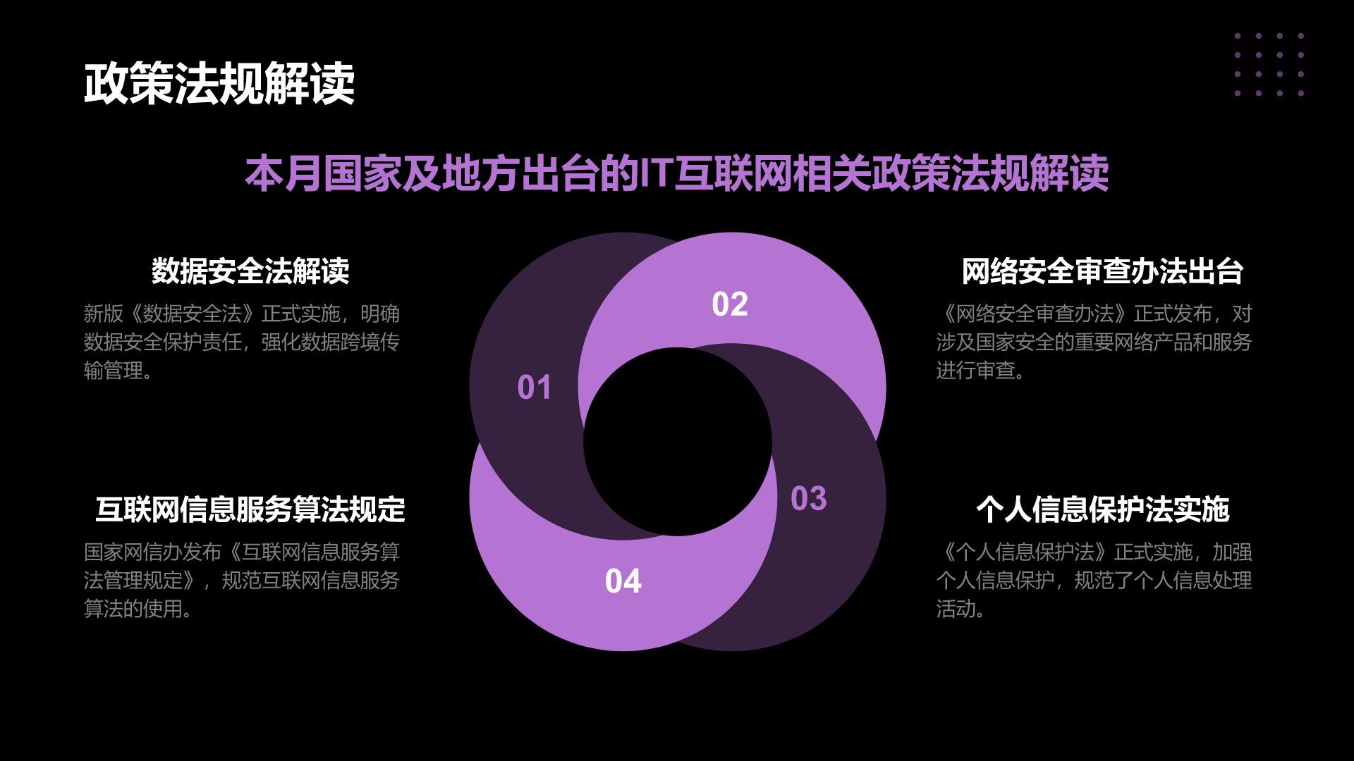 紫色简约风IT互联网月度总结汇报PPT模板