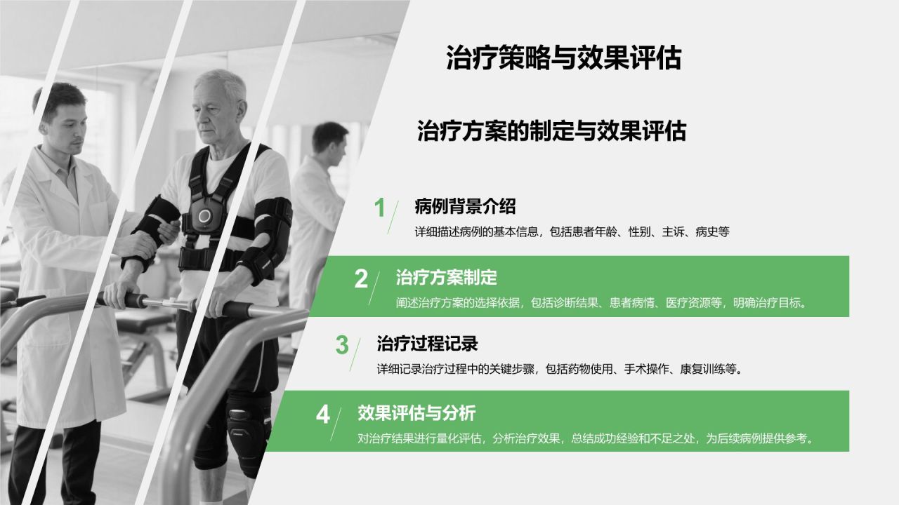 绿色商务风典型病例汇报与总结PPT模板