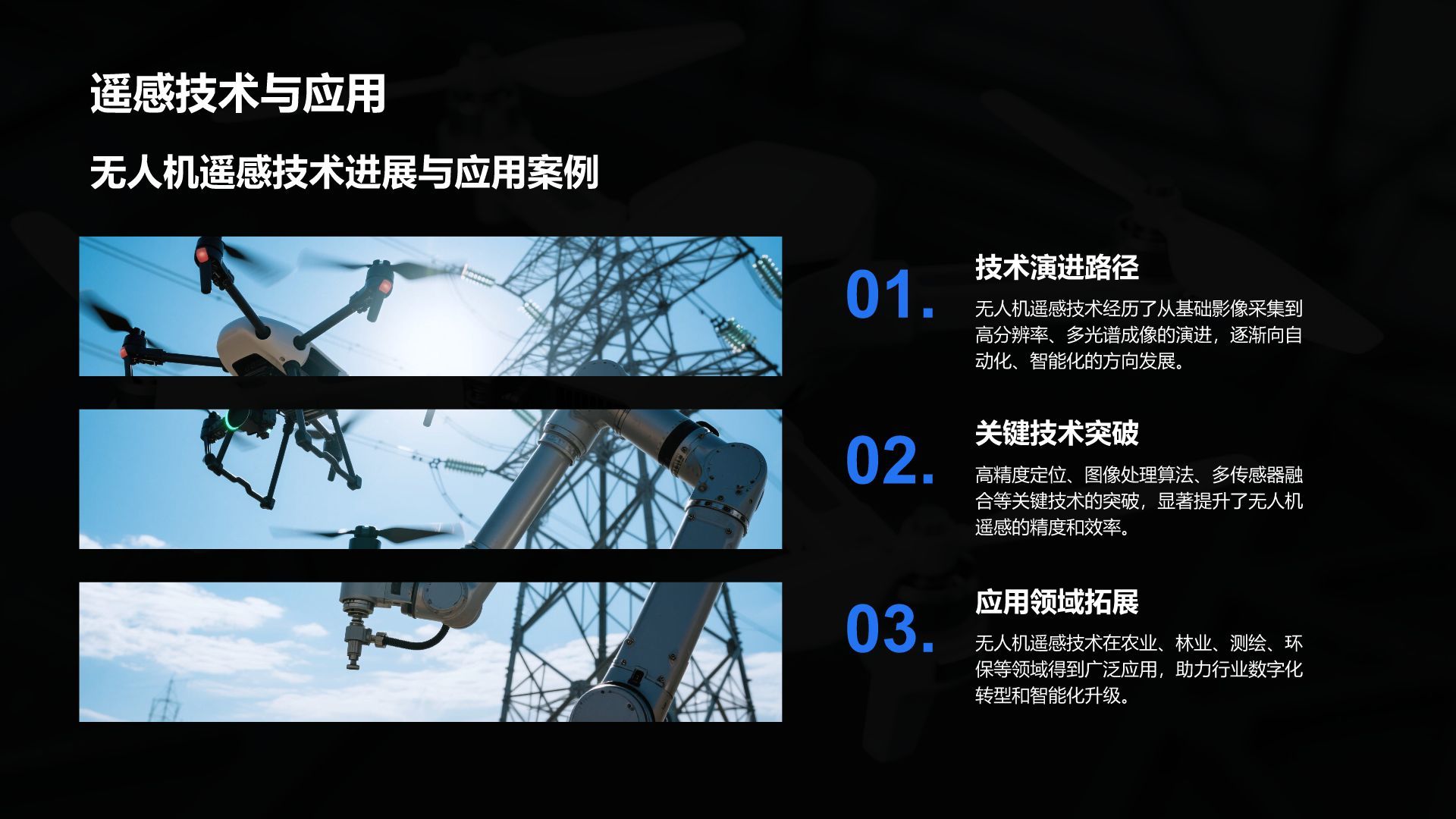 蓝色商务风无人机行业报告PPT模板