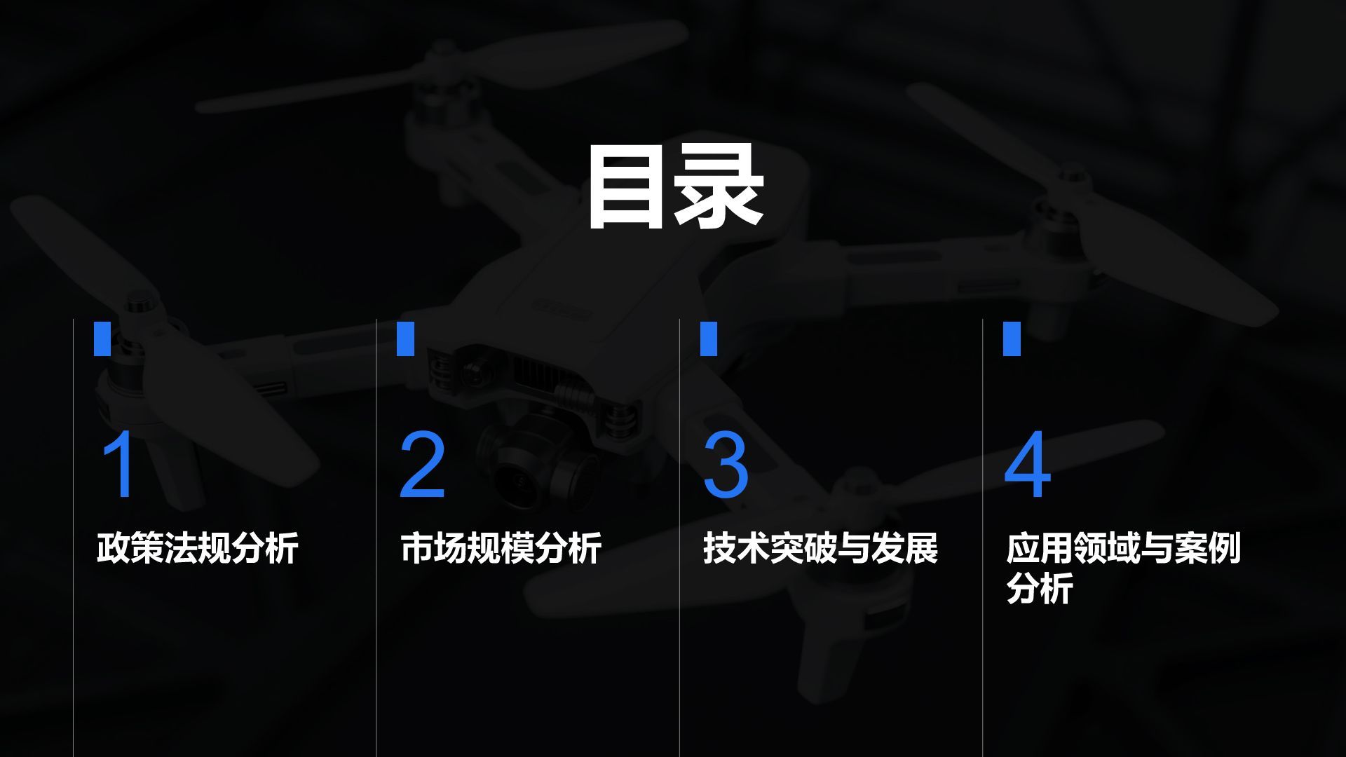 蓝色商务风无人机行业报告PPT模板