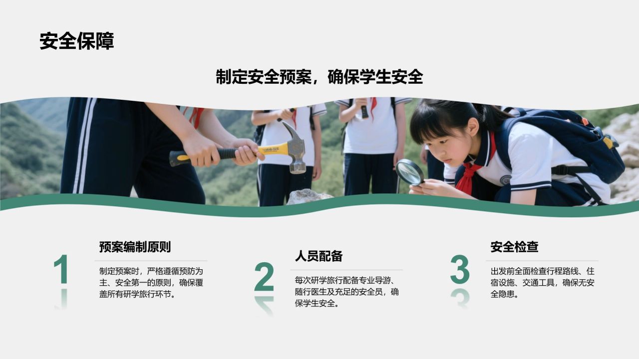 绿色商务风研学旅行宣传介绍PPT模板