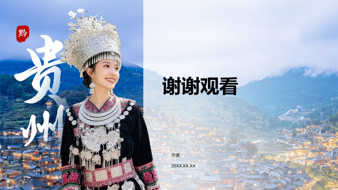 贵州旅游景点介绍PPT主题