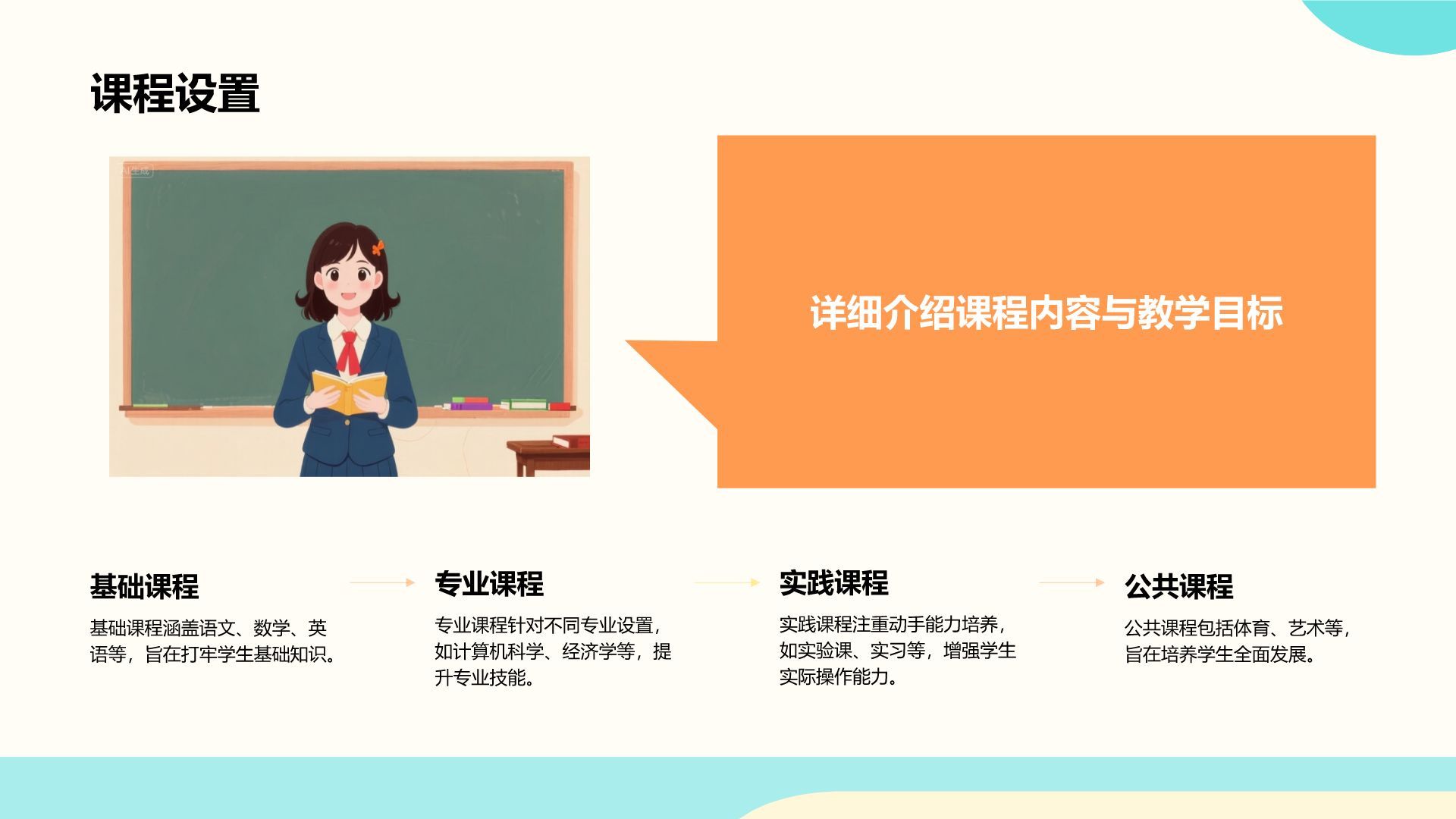 橙色卡通风欢迎新同学PPT模板