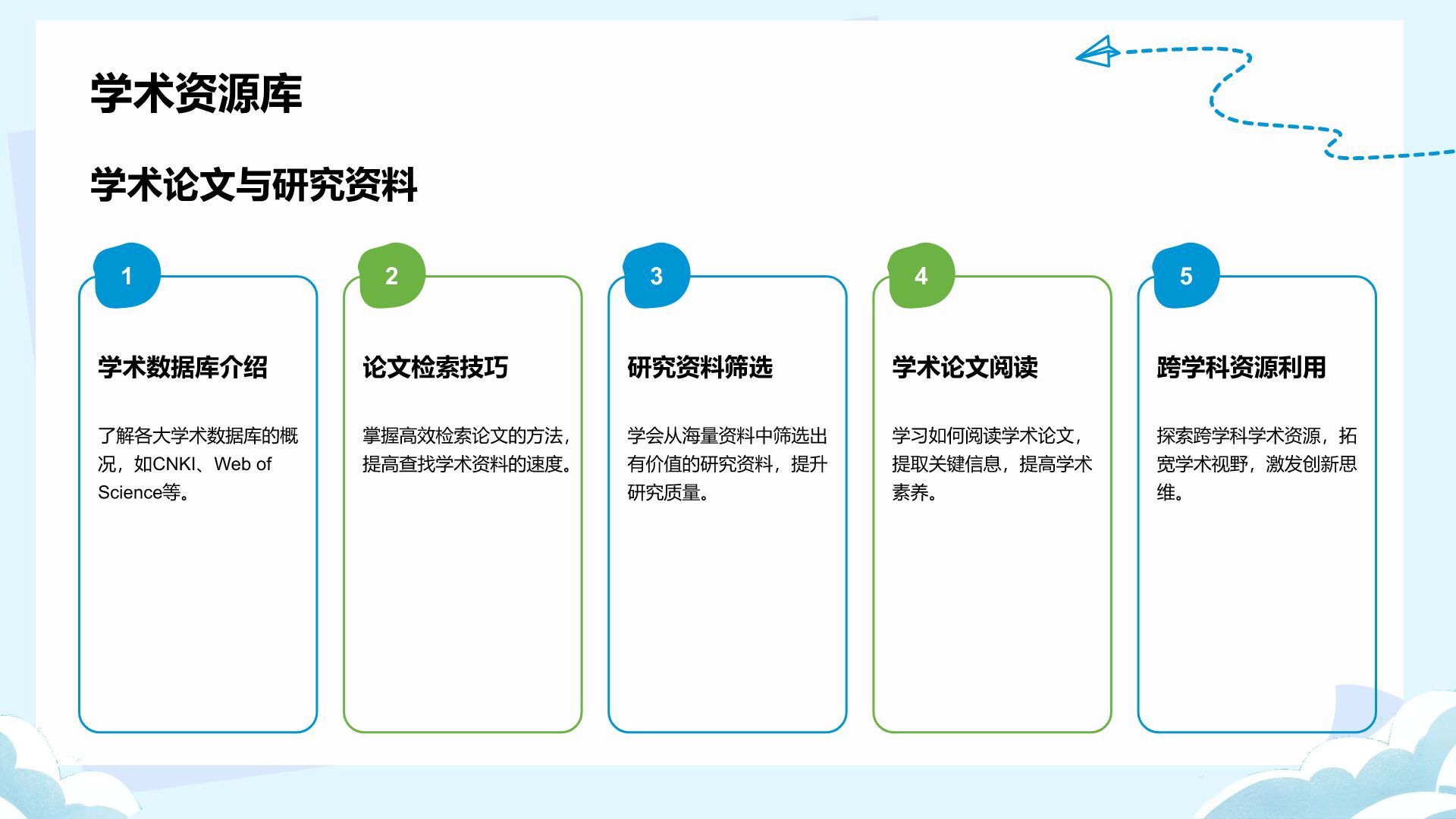 蓝色卡通风欢迎新同学PPT模板
