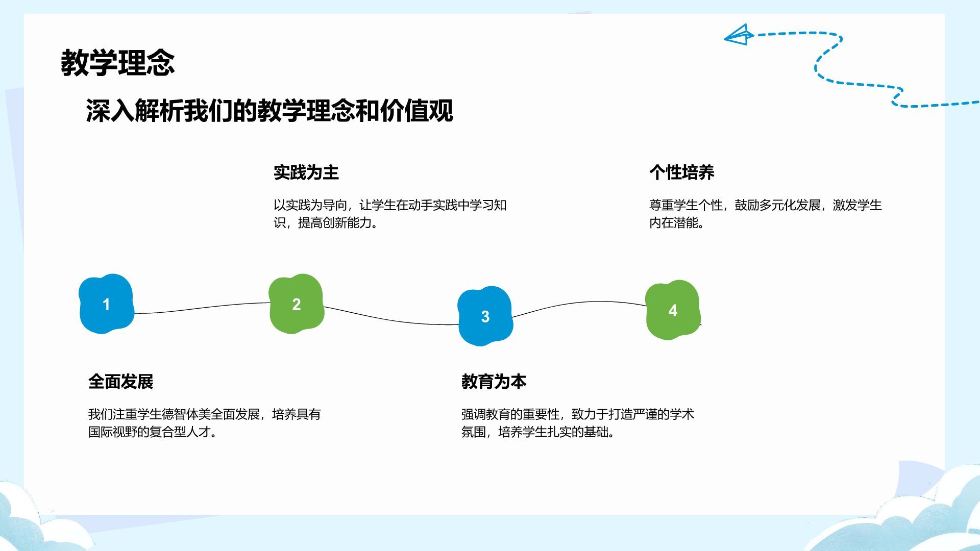蓝色卡通风欢迎新同学PPT模板