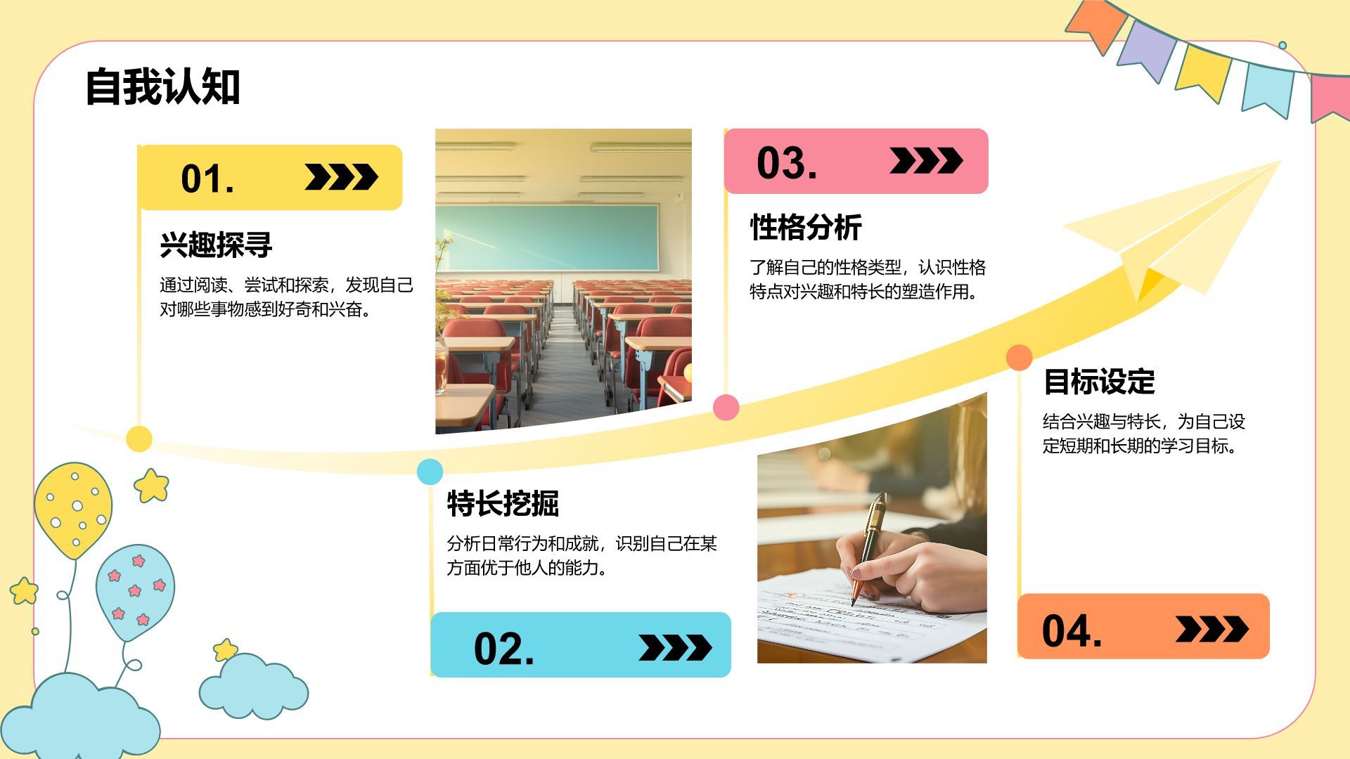 黄色卡通风欢迎新同学PPT模板