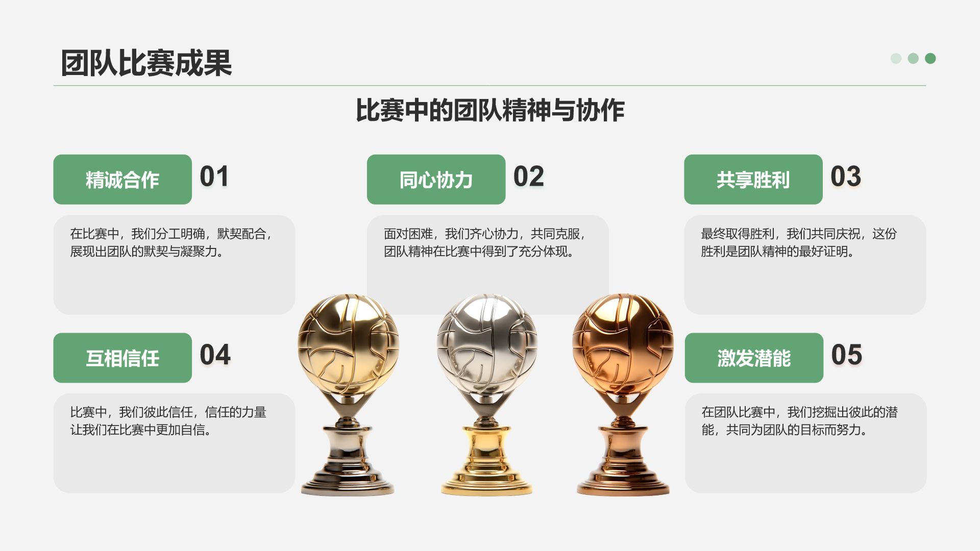 绿色3D风军训收获与成长汇报PPT模板